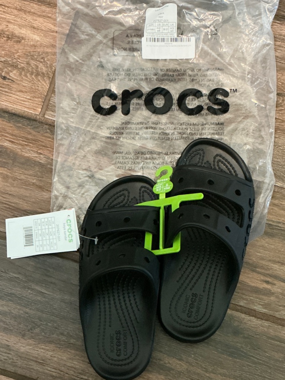 CROCS Black Slide Sandals NWT

Women’s size 6 or men’s size 4